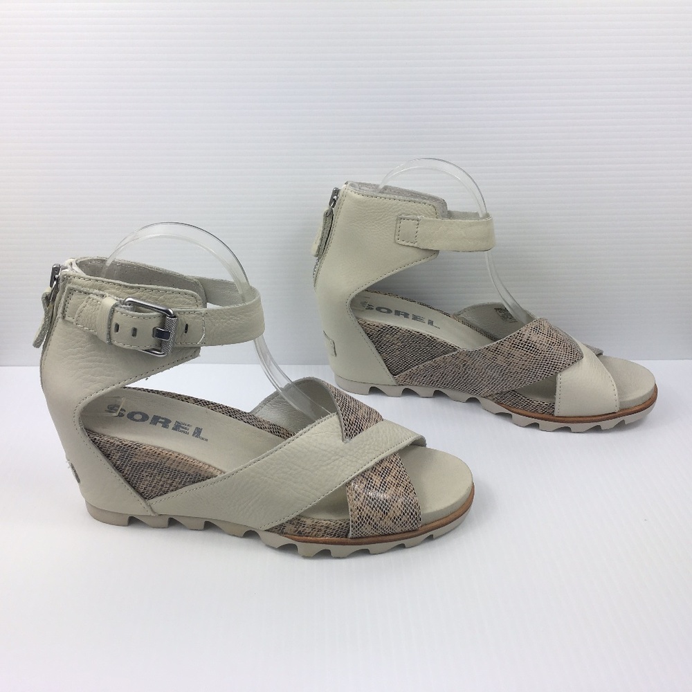 Sorel Joanie II Snake Print Sea Salt Wedges NEW